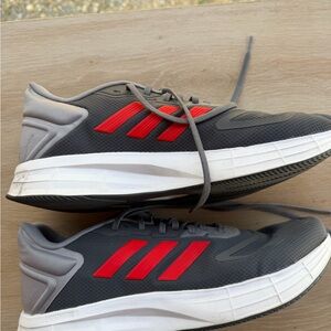 adidas Gray and Red Athletic Sneakers